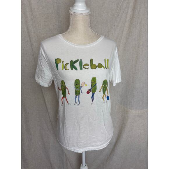 Unfortunate Portrait White Pickleball Tee Size Medium - Picture 2 of 6